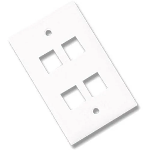 Primex 125-0956-WT Wall Plate, Single -Gang, 4-port, White