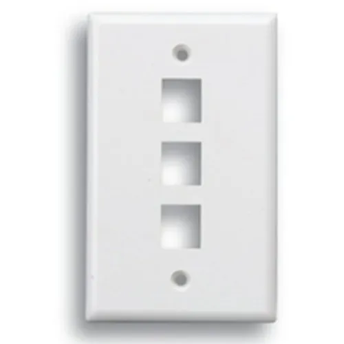 Comprehensive WP-FP3WHT Keystone 3-Port Face Plate, White