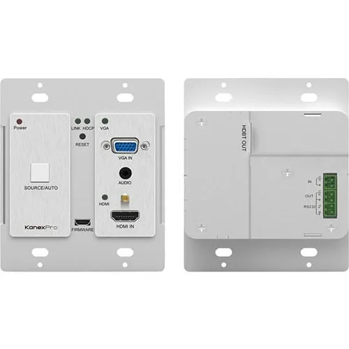 Kanex WP-HDBASETX 4K HDMI and VGA Wall Plate Transmitter Over HDBaseT, 230' (70m), Silver