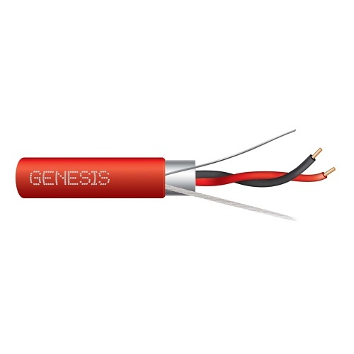Genesis 55521004 16/1-Pair Solid Shielded Fire Alarm Cable, NYC Certified, FPLP, 1000' (304.8 m) Reel, Red