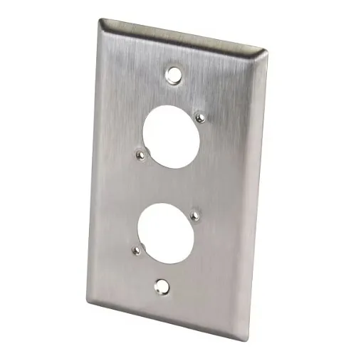 Switchcraft WP1S2P QG 1-Gang E/EH Connector Hole, 4-40 Threaded Mounting Holes, Stainless Steel