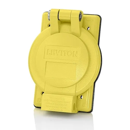 Leviton WP2-YL 1-Gang Weatherproof Cover for Flanged Devices