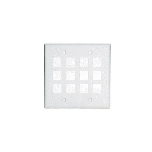 On-Q WP3212WH 2-Gang, 12-Port Wall Plate, White