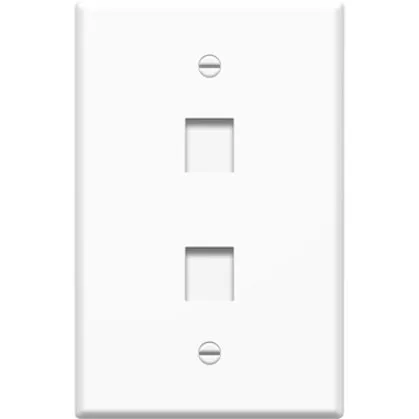 On-Q WP3302-WH-10 On-Q WP3302WH10 1-Gang, 2-Port Oversized Wall Plate, White, 10-Pack