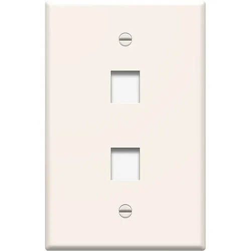 On-Q WP3302LA 1-Gang, 2-Port Oversized Wall Plate, Almond