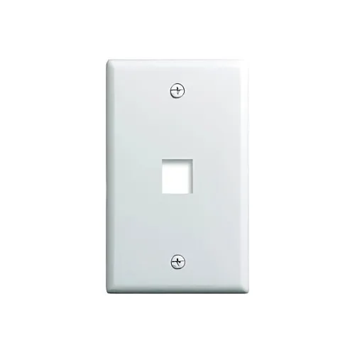 On-Q WP3401WH 1-Gang  1-Port Wall Plate, Single Bulk Plastic Keystone Strap, RJ45 Wall Plate, White
