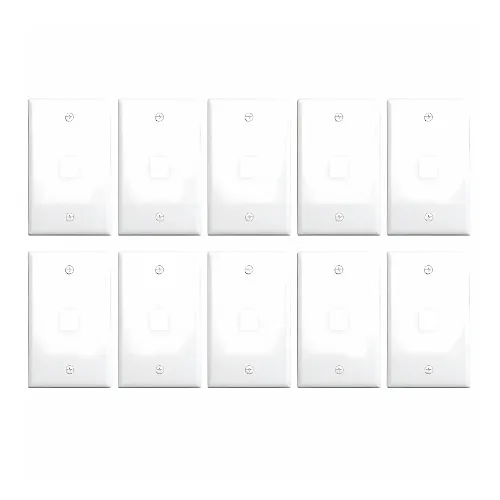 On-Q WP3401WH25 1-Gang  1-Port Wall Plate, Bulk Plastic Keystone Strap, RJ45 Wall Plate, 25-Pack, White