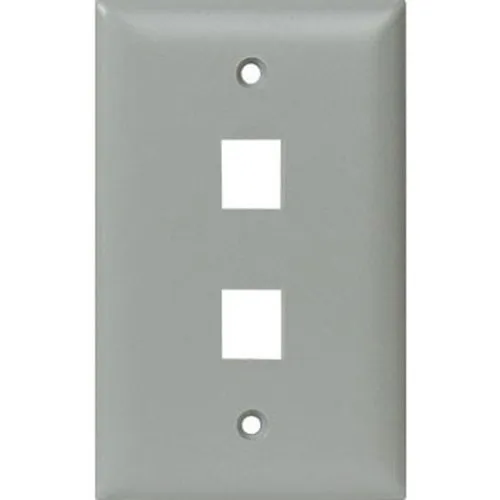 On-Q WP3402-GY 1-Gang, 2-Port Wall Plate, Gray