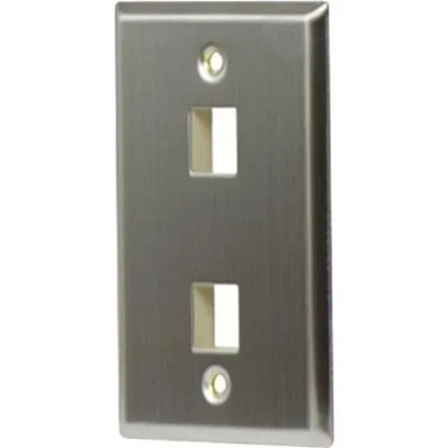 On-Q WP3402-SS 1-Gang, 2-Port Wall Plate, Stainless Steel