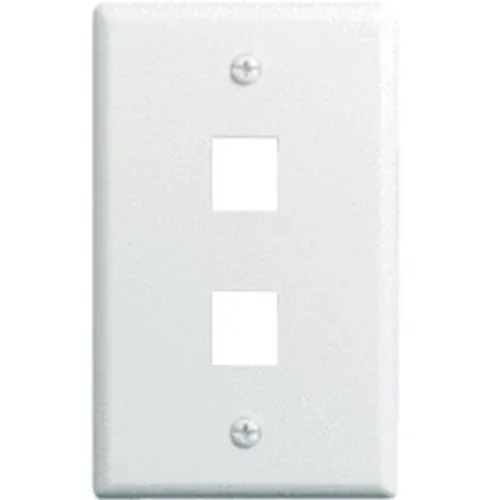 On-Q WP3402-WH-10 On-Q WP3402WH-10 Single Gang Wall Plate, 2-Port, 10-Pack, White