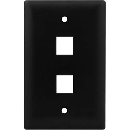 On-Q WP3402BK 1-Gang, 2-Port Wall Plate, Black