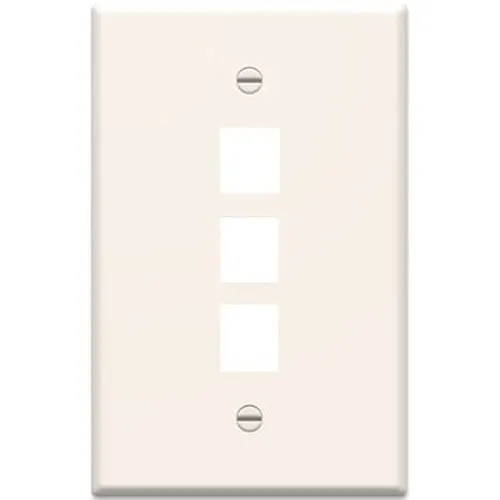 On-Q WP3403LA 1-Gang, 3-Port Wall Plate, Light Almond