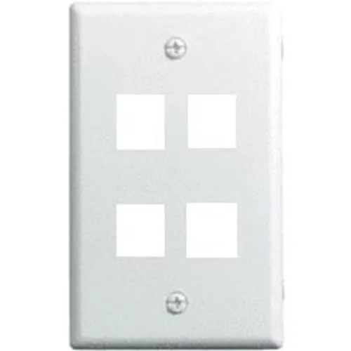 On-Q WP3404-WH-10 1-Gang, 4-Port Wall Plate, 10-Pack, White