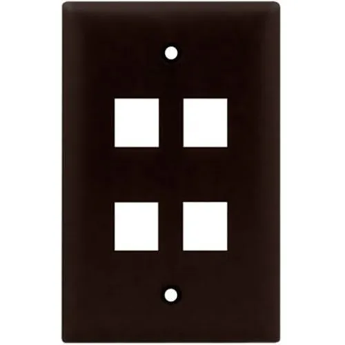 On-Q WP3404BR 1-Gang, 4-Port Wall Plate, Brown