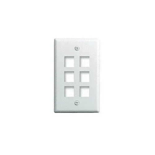 On-Q WP3406IV 1-Gang, 6-Port Wall Plate, Ivory
