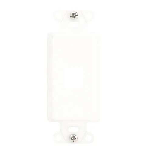 On-Q WP3411WH 1-Port Decorator Wall Plate, Plastic Keystone Connectivity Cover, RJ45, White