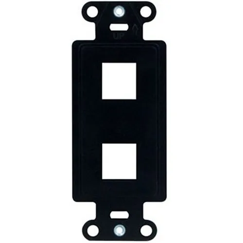 On-Q WP3412BK 2-Port Decorator Outlet Strap, Black