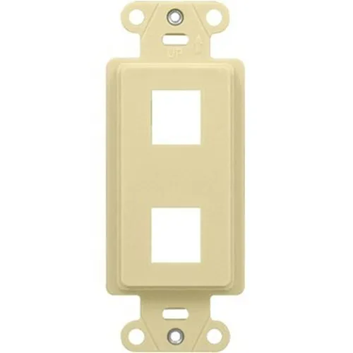 On-Q WP3412LA Two-Port Decorator Outlet Strap, Light Almond