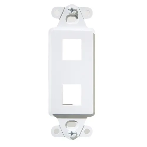 On-Q WP3412WH 2-Port Decorator Wall Plate, Plastic Keystone Connectivity Cover, RJ45, White
