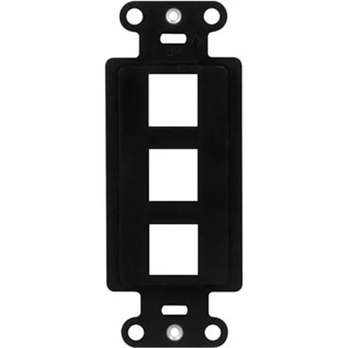 On-Q WP3413BK 3-Port Decorator Outlet Strap, Black