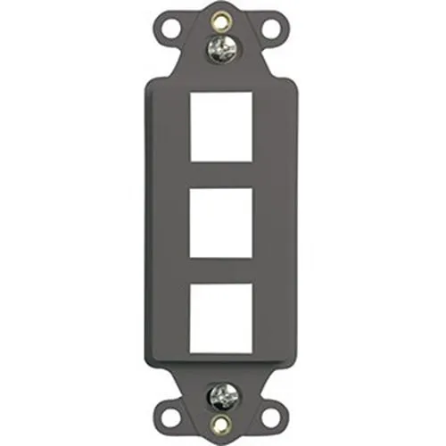 On-Q WP3413GY Decorator Outlet Strap 3-Port, Gray