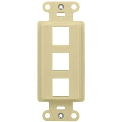 On-Q WP3413LA 3-Port Decorator Outlet Strap, Light Almond