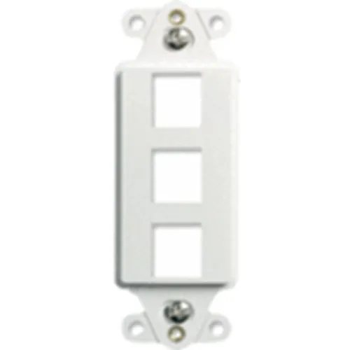 On-Q WP3413WH 3-Port Decorator Outlet Strap, White