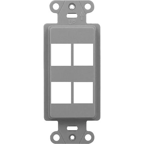 On-Q WP3414GY Decorator Outlet Strap 4-Port, Gray