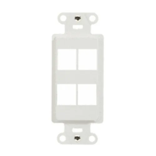 On-Q WP3414WH 4-Port Decorator Outlet Strap, White