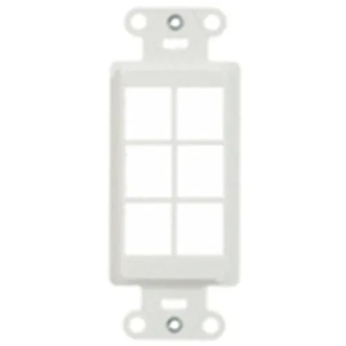 On-Q WP3416WH 6-Port Decorator Outlet Strap, White