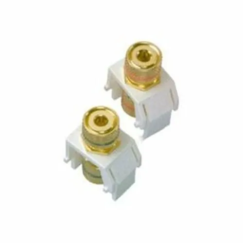 On-Q WP3457WH Audio Binding Post Keystone Insert, 2-Pack, White