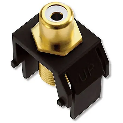 On-Q WP3461BK White RCA to F-Connector Keystone Insert, Black, M20