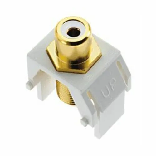 On-Q WP3461WH White RCA to F-Connector Keystone Insert, White, M20