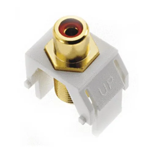 On-Q WP3462BK Red RCA to F-Connector Keystone Insert, Black, M20
