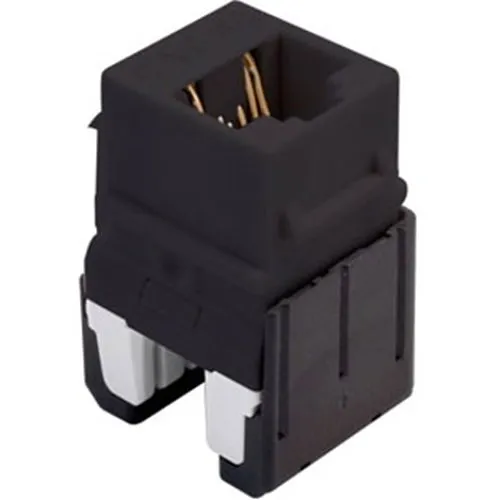 On-Q WP346ABK Quick Connect CAT6a RJ45 Keystone Insert, Black, M10