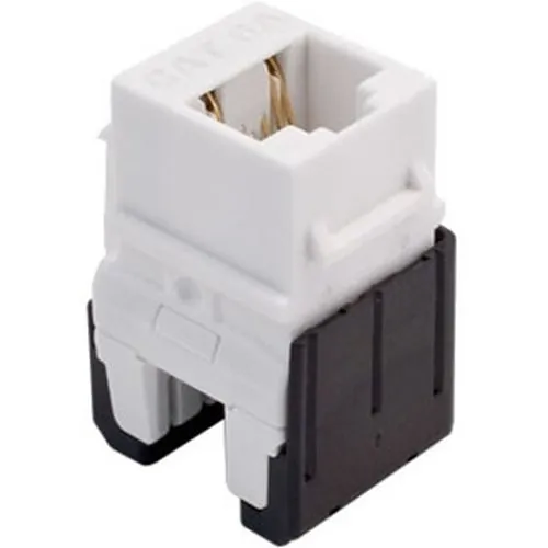 On-Q WP346AWH Quick Connect CAT6A RJ45 Keystone Insert, White, M10