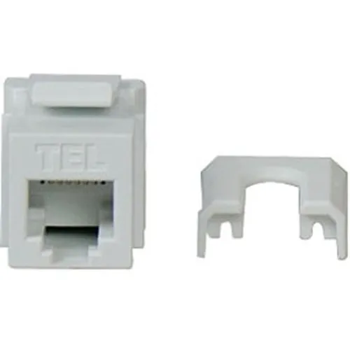 On-Q WP3473-WH-10 Quick Connect RJ25 6p6c Telephone Keystone Insert, 10-Pack, White