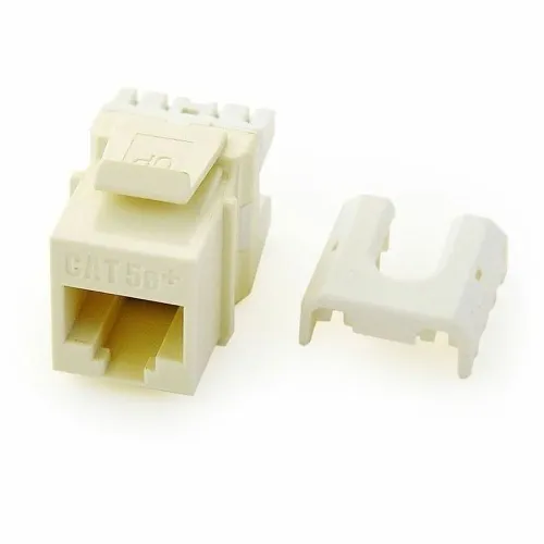 Pass & Seymour WP3476-LA-50 Keystone Insert, Quick-Connect, CAT6 RJ-45 6-Position 6-Conduit Telephone Insert, Bulk 50-Pack, Light Almond