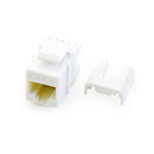 On-Q WP3476-WH-50 CAT6 Quick Connect RJ45 Keystone Insert for Wall Plates, White, 50-Pack