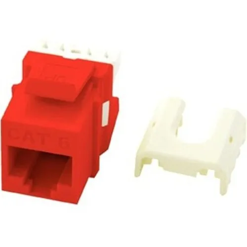 On-Q WP3476RE Quick Connect CAT6 RJ45 Keystone Insert, Red, M10