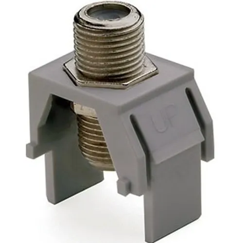 On-Q WP3479-GY Nonrecessed Nickel F-TYPE Keystone Insert, Gray