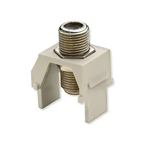 On-Q WP3479-LA-10 Non-Recessed Nickel F-Connector, 10-Pack, Light Almond