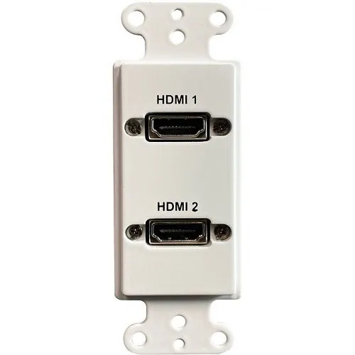 Comprehensive WPD-2HD1-AW Dual HDMI Pass-Through Single Gang Decorative Wall Plate with Pigtail, White