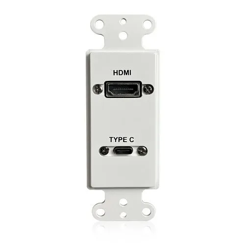 Comprehensive WPD-HD-U3C-AW Single Gang Pass-Through Decorative Wall Plate with HDMI Female Port and USB 3.0 Type Pigtail, White