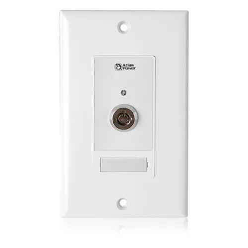 AtlasIED WPD-KSWCC Wall Plate Key Switch, Hard Contact Closure, White