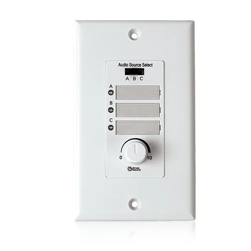 AtlasIED WPD-MIX42RT Wall Plate Input Select Switch, Volume Control 10k Pot with System Indicator