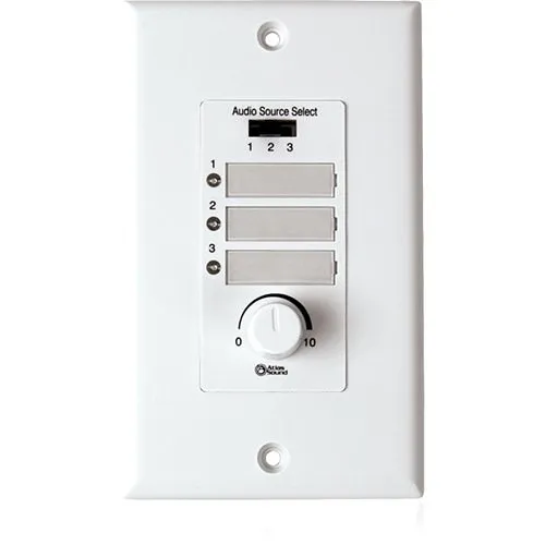 AtlasIED WPD-RISRL Wall Plate Input Select Switch with Volume Control, 10k Pot and Input Indicator, for use with AAPHD Amplifiers