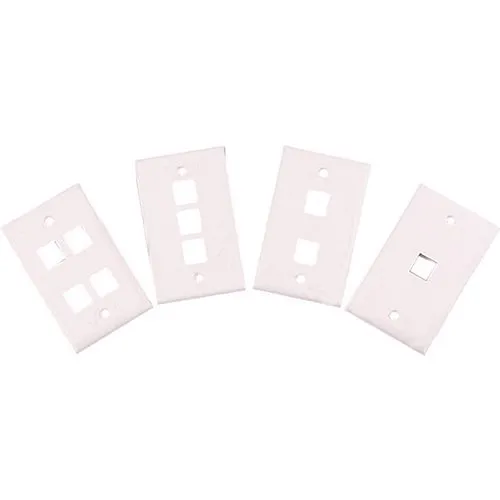 Primex 125-1241-WT Single-Gang Oversize Wall Plate for CAT5e, CAT6 and SC/APC Jacks, White