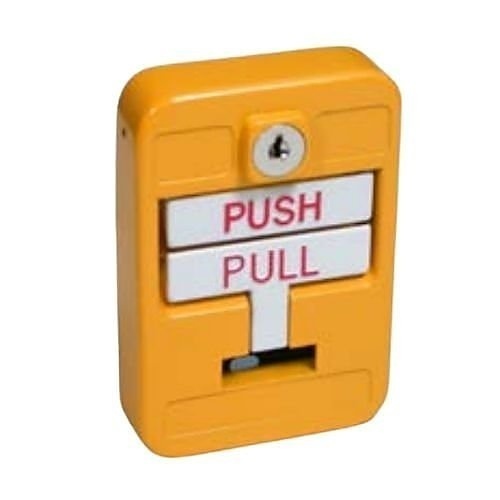 SigCom SG-42CXK1E-YL SPECTRUM Series Dual Action Key-Reset Manual Pull Station with "Emergency" Push Bar, DPDT, Yellow