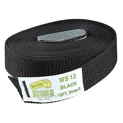 Dottie WS12 12' Black Nylon Tie Down Strap